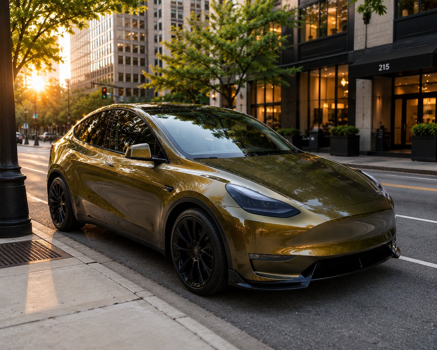 Tesla Model Y — Olive Gold